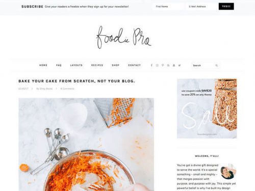 Foodie Pro Theme by Studiopress + Genesis Framework