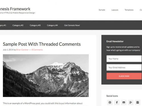Genesis Sample Theme by Studiopress + Genesis Framework