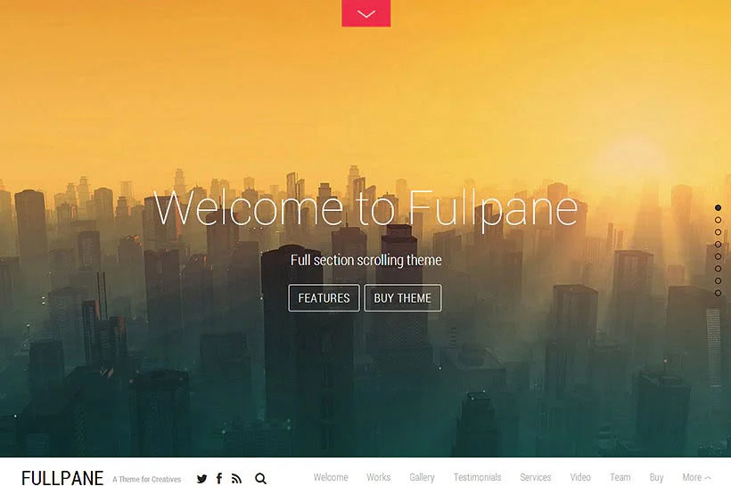 Fullpane Wordpress theme by Themify