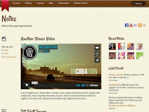 Notes Wordpress theme by Themify