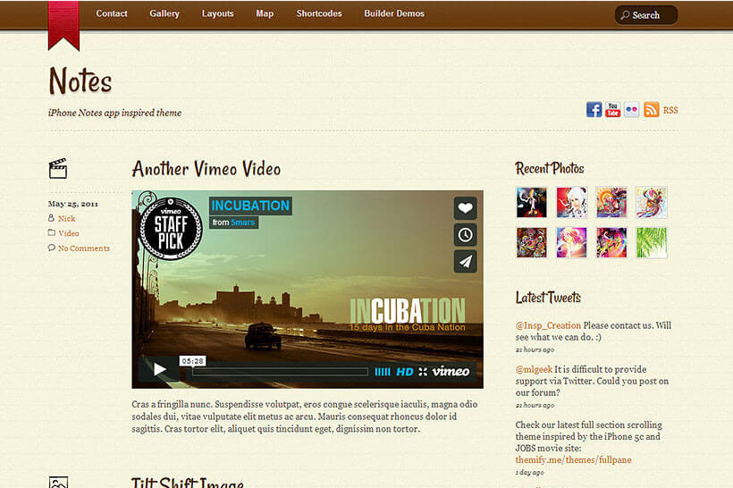 Notes Wordpress theme by Themify