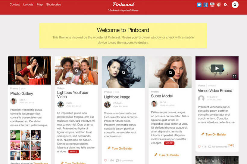 Pinboard Wordpress theme by Themify