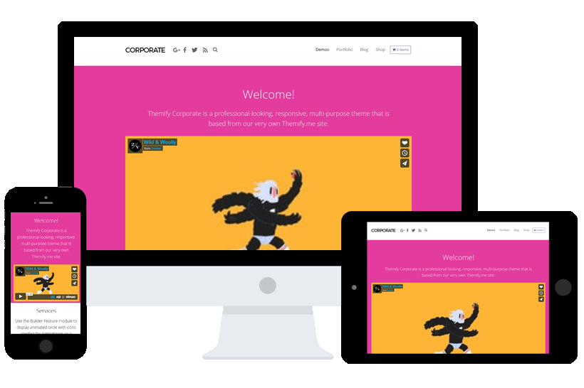 Corporate Wordpress theme by Themify