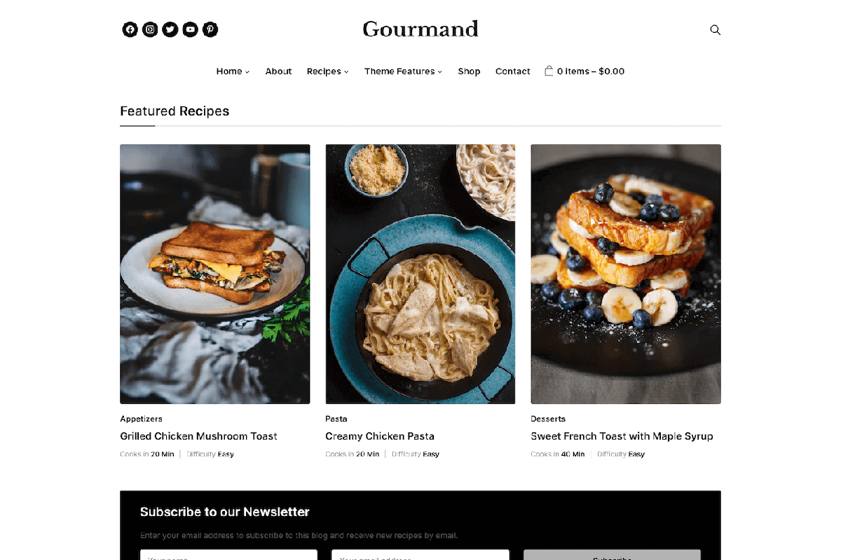 Gourmand Wordpress Theme by WPZOOM